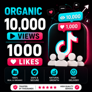 tiktok 10,000 views & 1000 likes